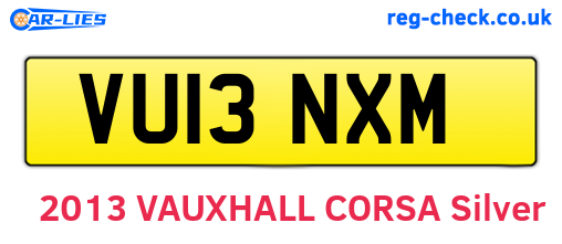 VU13NXM are the vehicle registration plates.