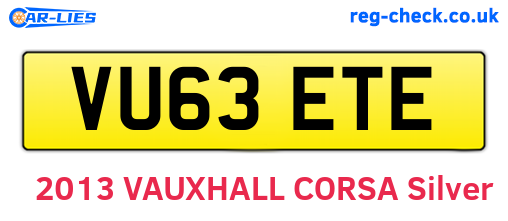 VU63ETE are the vehicle registration plates.