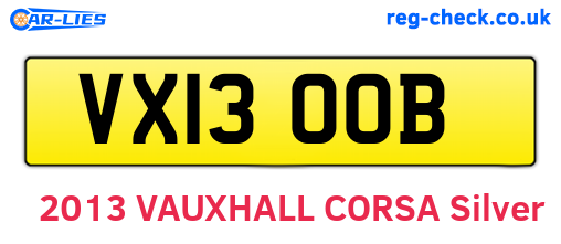 VX13OOB are the vehicle registration plates.