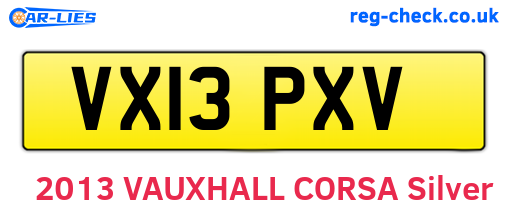 VX13PXV are the vehicle registration plates.