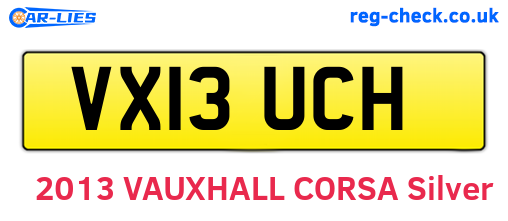 VX13UCH are the vehicle registration plates.