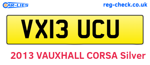 VX13UCU are the vehicle registration plates.