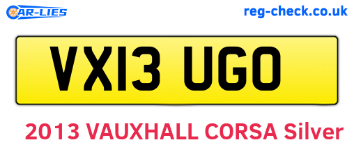 VX13UGO are the vehicle registration plates.
