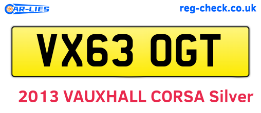VX63OGT are the vehicle registration plates.