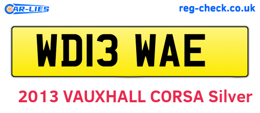 WD13WAE are the vehicle registration plates.