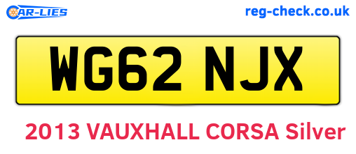 WG62NJX are the vehicle registration plates.