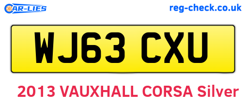 WJ63CXU are the vehicle registration plates.