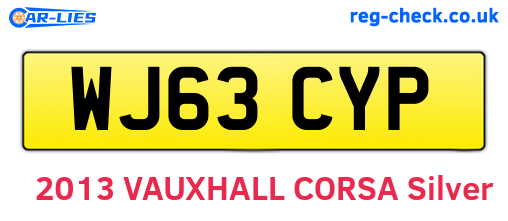 WJ63CYP are the vehicle registration plates.
