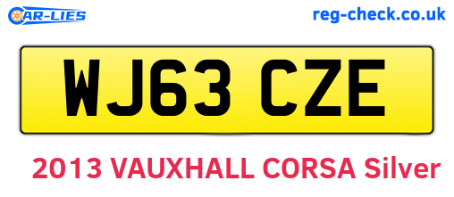 WJ63CZE are the vehicle registration plates.