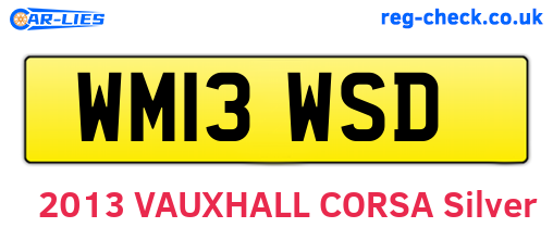 WM13WSD are the vehicle registration plates.