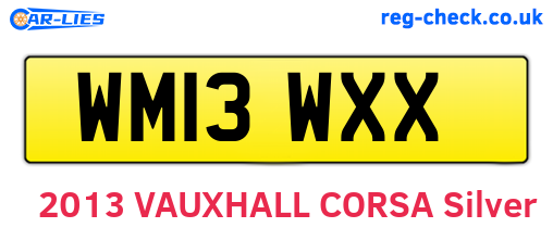WM13WXX are the vehicle registration plates.