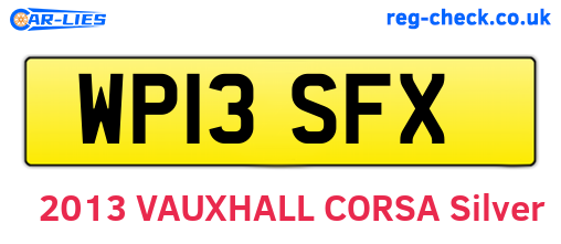 WP13SFX are the vehicle registration plates.