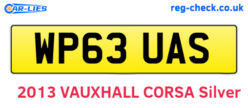 WP63UAS are the vehicle registration plates.
