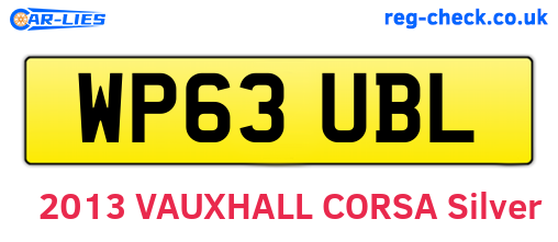 WP63UBL are the vehicle registration plates.