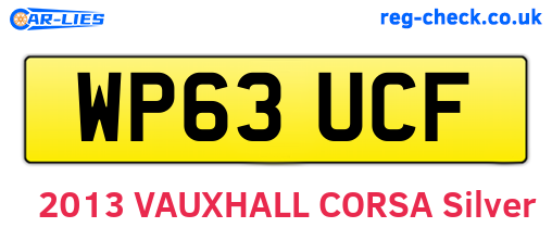 WP63UCF are the vehicle registration plates.