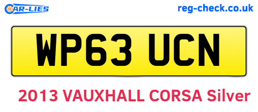 WP63UCN are the vehicle registration plates.