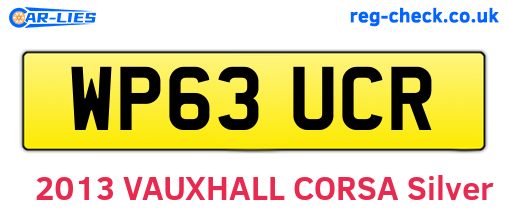 WP63UCR are the vehicle registration plates.