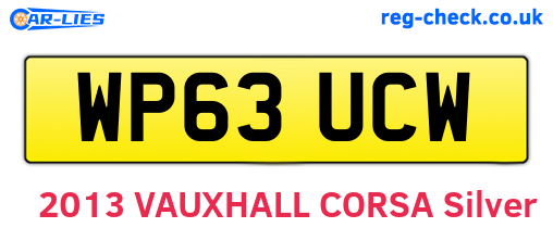 WP63UCW are the vehicle registration plates.