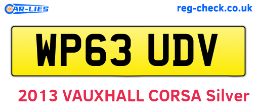 WP63UDV are the vehicle registration plates.