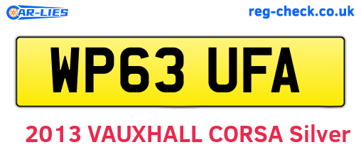 WP63UFA are the vehicle registration plates.