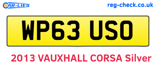 WP63USO are the vehicle registration plates.