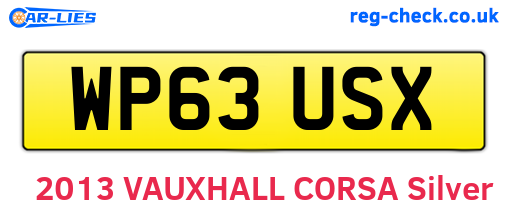 WP63USX are the vehicle registration plates.