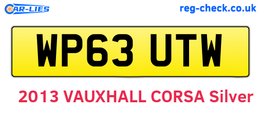 WP63UTW are the vehicle registration plates.