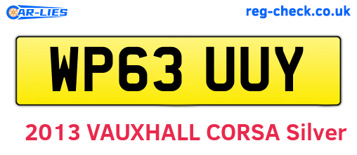 WP63UUY are the vehicle registration plates.