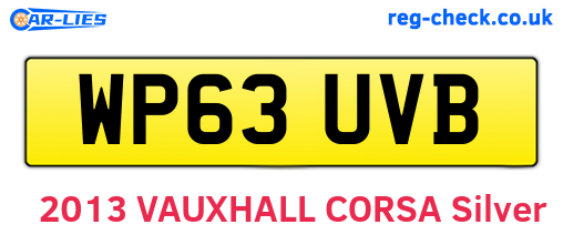 WP63UVB are the vehicle registration plates.