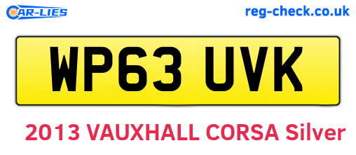 WP63UVK are the vehicle registration plates.