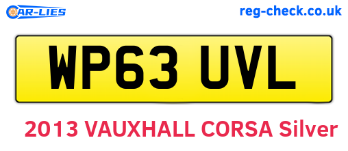 WP63UVL are the vehicle registration plates.