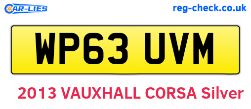 WP63UVM are the vehicle registration plates.