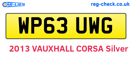 WP63UWG are the vehicle registration plates.