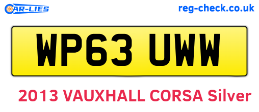 WP63UWW are the vehicle registration plates.