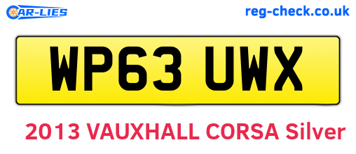 WP63UWX are the vehicle registration plates.
