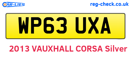 WP63UXA are the vehicle registration plates.