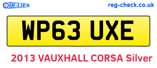 WP63UXE are the vehicle registration plates.