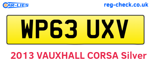 WP63UXV are the vehicle registration plates.