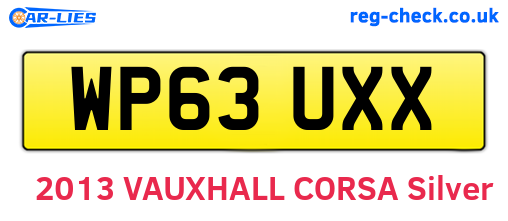 WP63UXX are the vehicle registration plates.