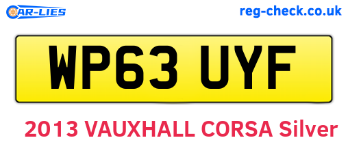 WP63UYF are the vehicle registration plates.