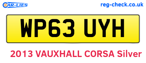 WP63UYH are the vehicle registration plates.