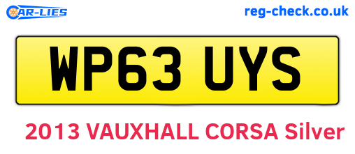 WP63UYS are the vehicle registration plates.