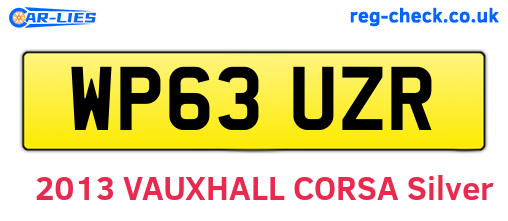 WP63UZR are the vehicle registration plates.