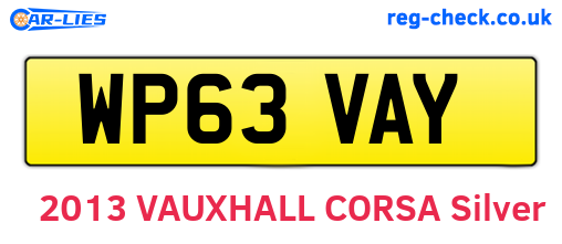 WP63VAY are the vehicle registration plates.