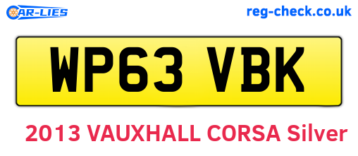 WP63VBK are the vehicle registration plates.