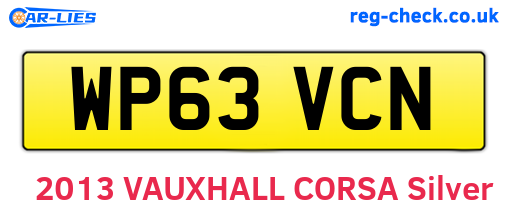 WP63VCN are the vehicle registration plates.