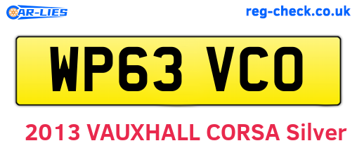WP63VCO are the vehicle registration plates.