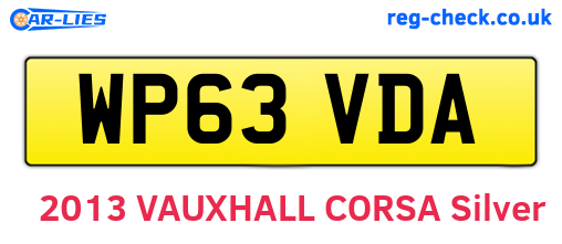 WP63VDA are the vehicle registration plates.