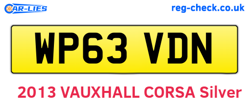 WP63VDN are the vehicle registration plates.