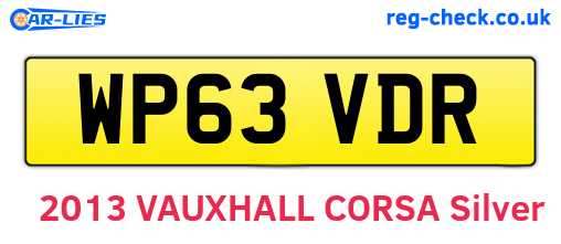 WP63VDR are the vehicle registration plates.